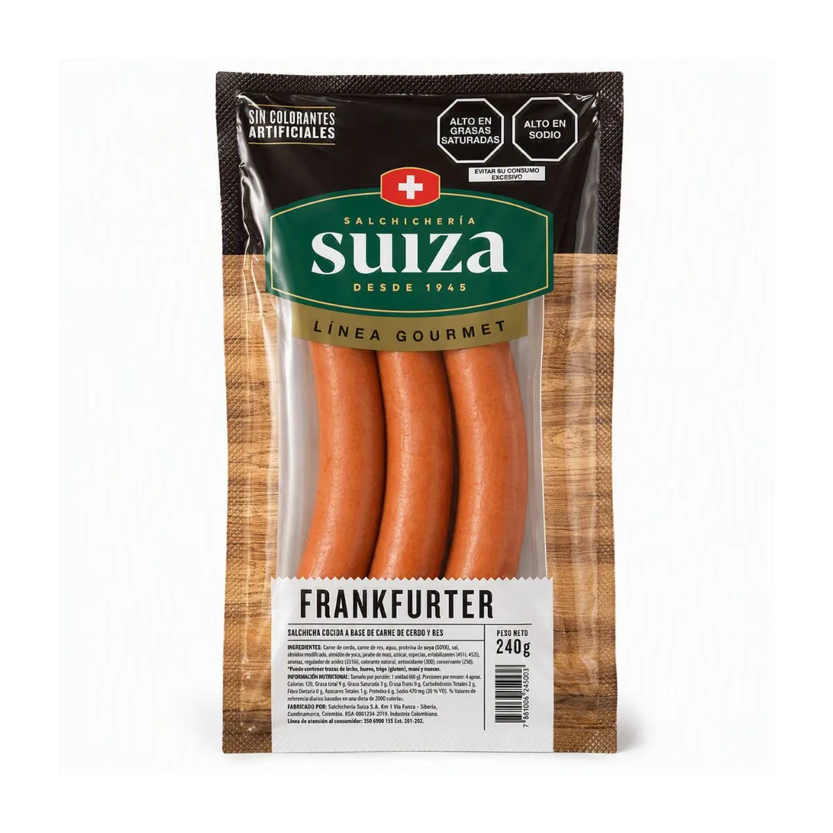 SUIZA - Salchicha Frankfurter Suiza Gourmet Empaque 240 g