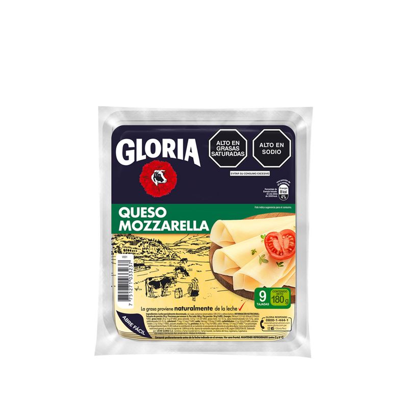 GLORIA - Queso Mozzarella Gloria Empaque 180g