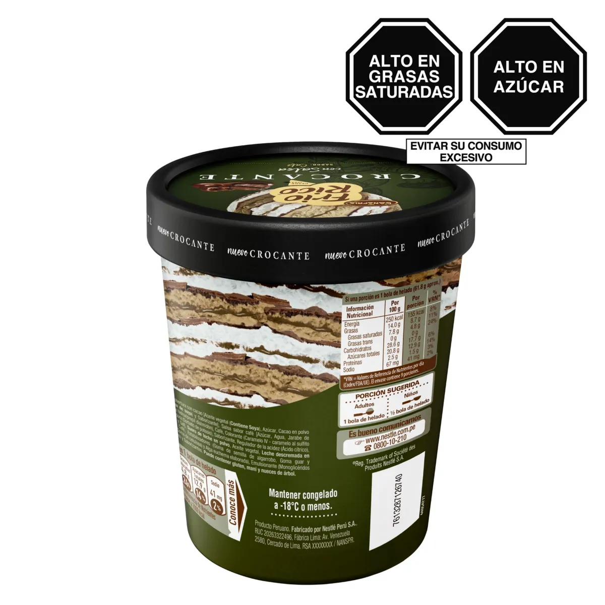 DONOFRIO - Helado Frio Rico Crocante con Salsa Café Pote 900 mL