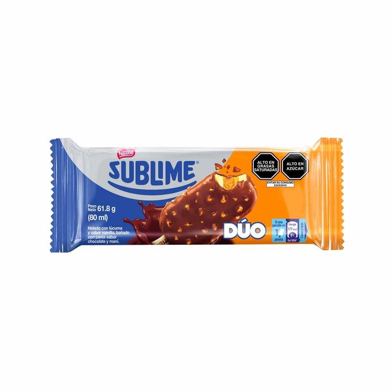 SUBLIME - Helado Sublime Duo Paleta Vainilla Lucuma 80 mL