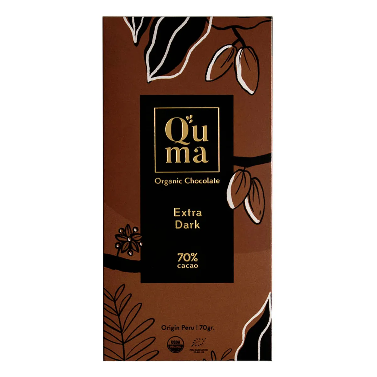 QUMA - Chocolate Quma Extra Dark 70% Cacao Envase 70 g