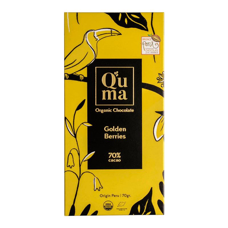 QUMA - Chocolate Quma Aguaymanto 70% Cacao Envase 70 g