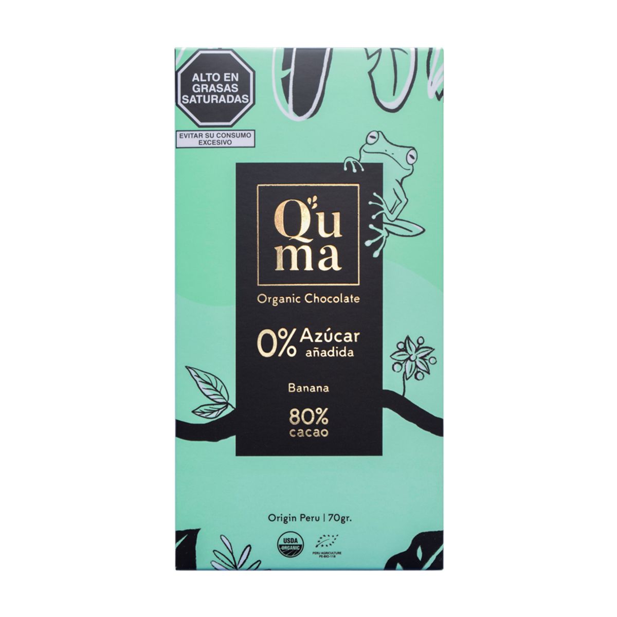 QUMA - Chocolate Quma Plátano 80% Cacao Envase 70 g