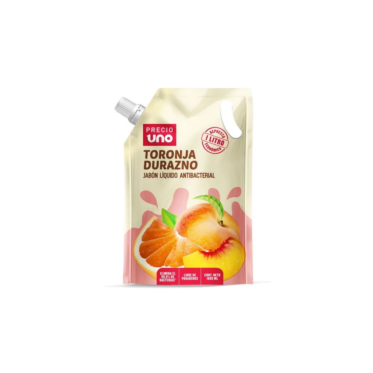 PRECIO UNO - Jabón Líquido Humectante Precio Uno Durazno Doypack 1 L