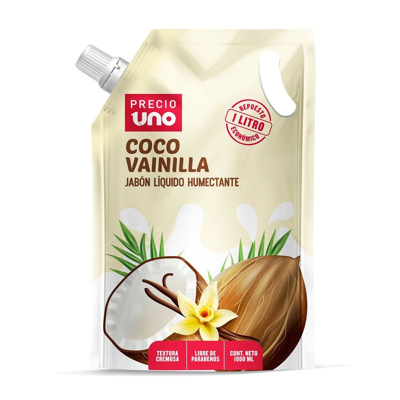PRECIO UNO - Jabón Líquido Precio Uno Humectante Coco Vainilla Envase 1 L