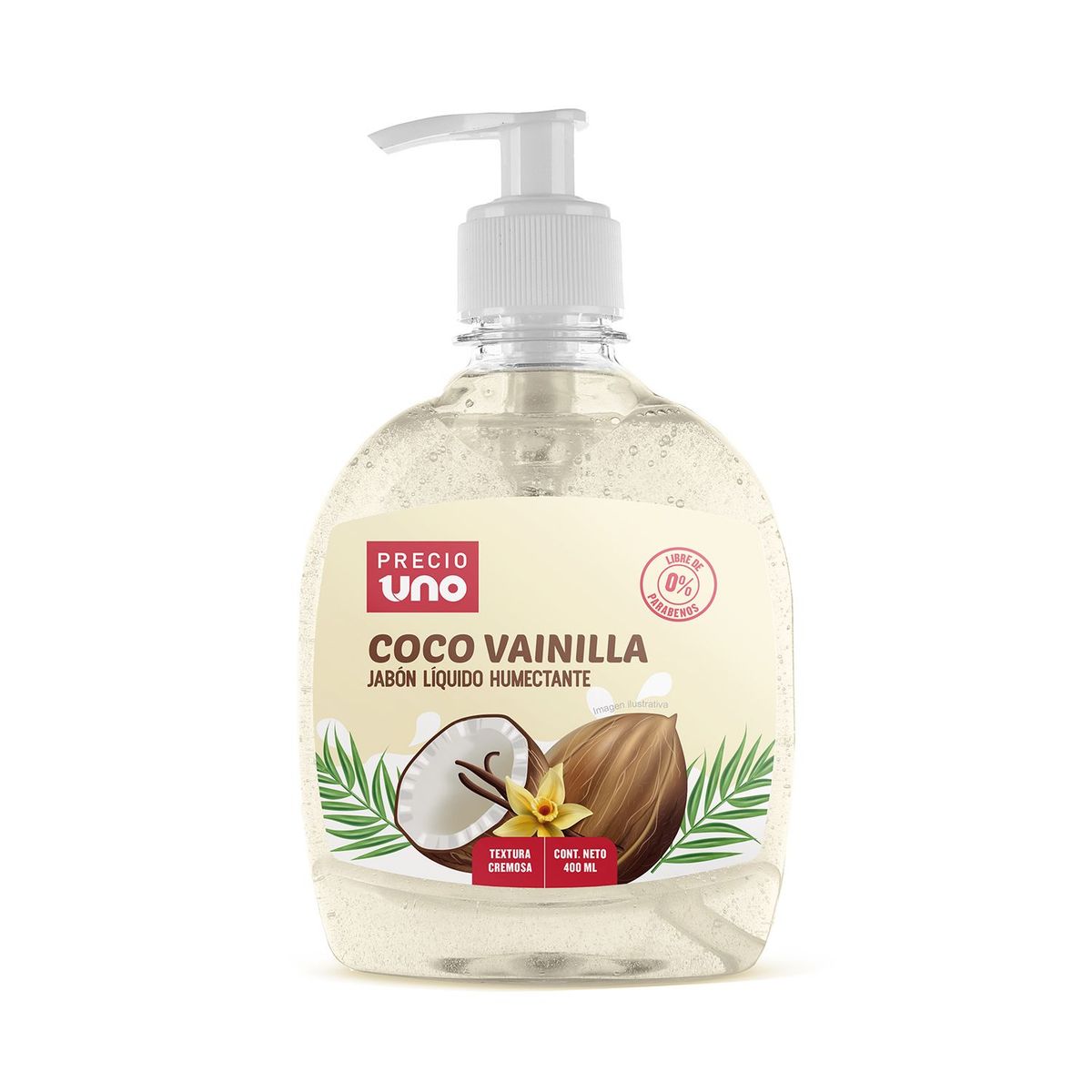 PRECIO UNO - Jabón Líquido Humectante Precio Uno Coco Vainilla Envase 400 mL