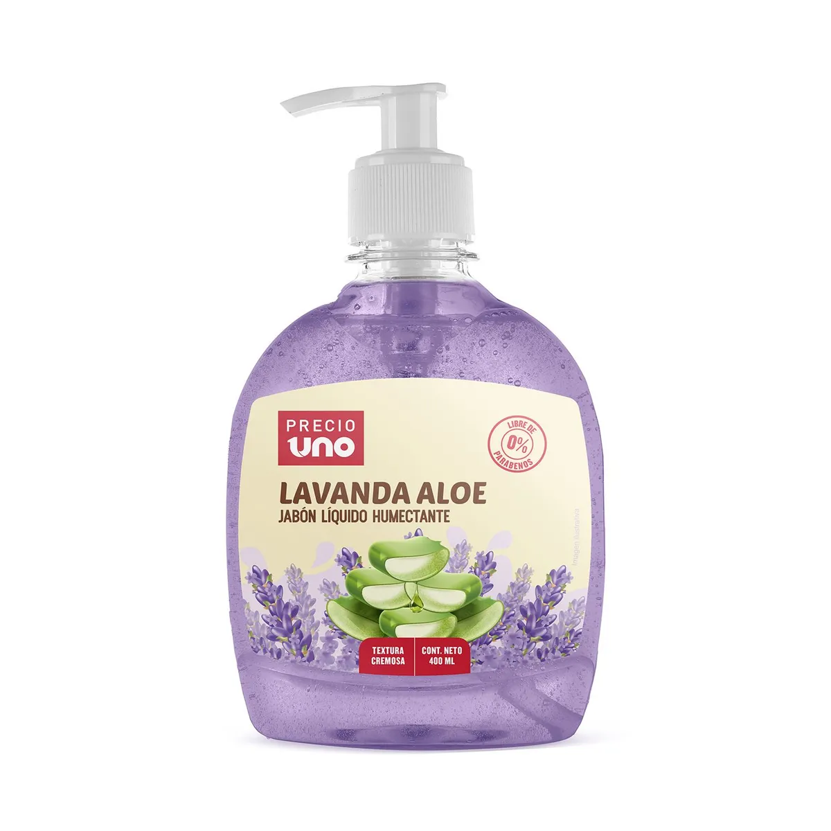 PRECIO UNO - Jabón Líquido Humectante Precio Uno Lavanda Aloe Envase 400 mL