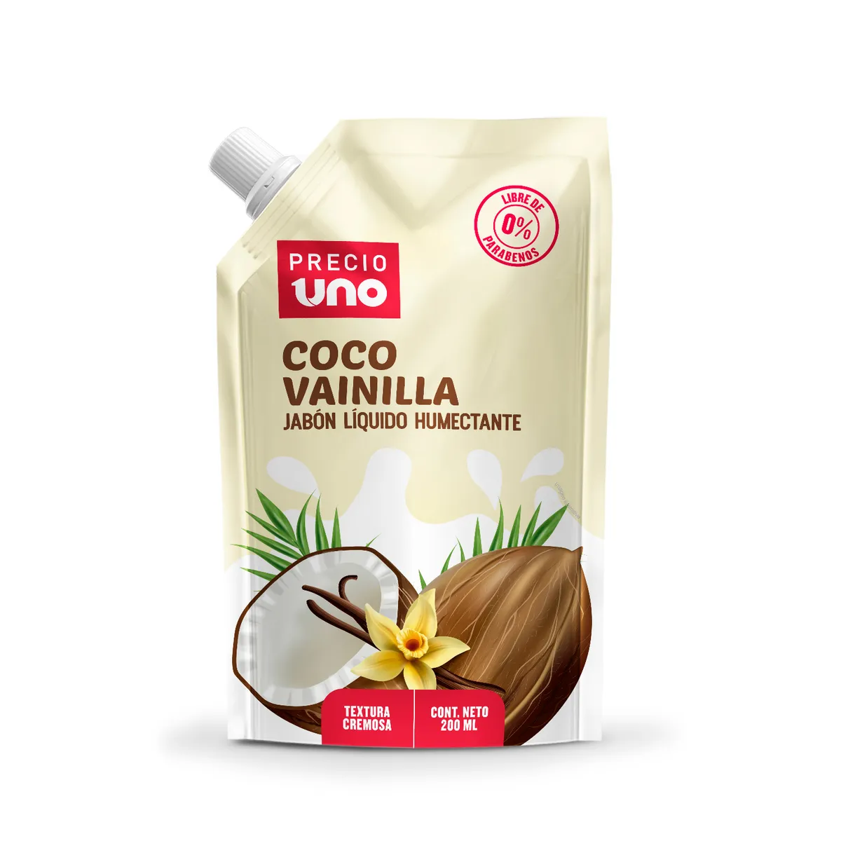 PRECIO UNO - Jabón Líquido Humectante Precio Uno Coco Vainilla Doypack 200 mL