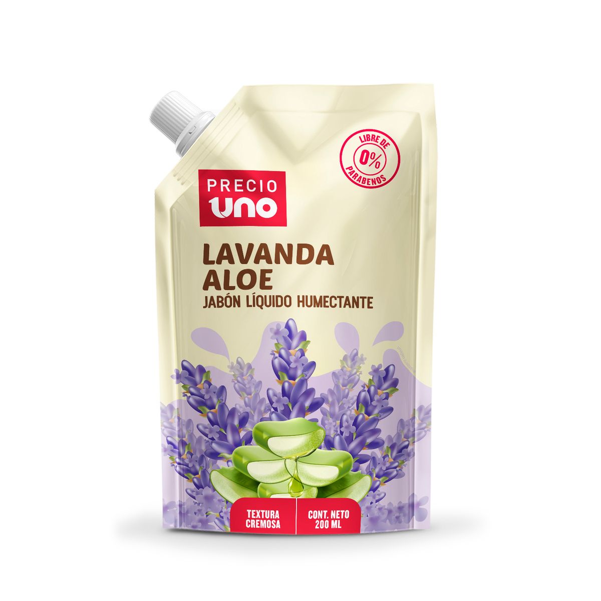 PRECIO UNO - Jabón Líquido Humectante Precio Uno Lavanda y Aloe Doypack 200 mL