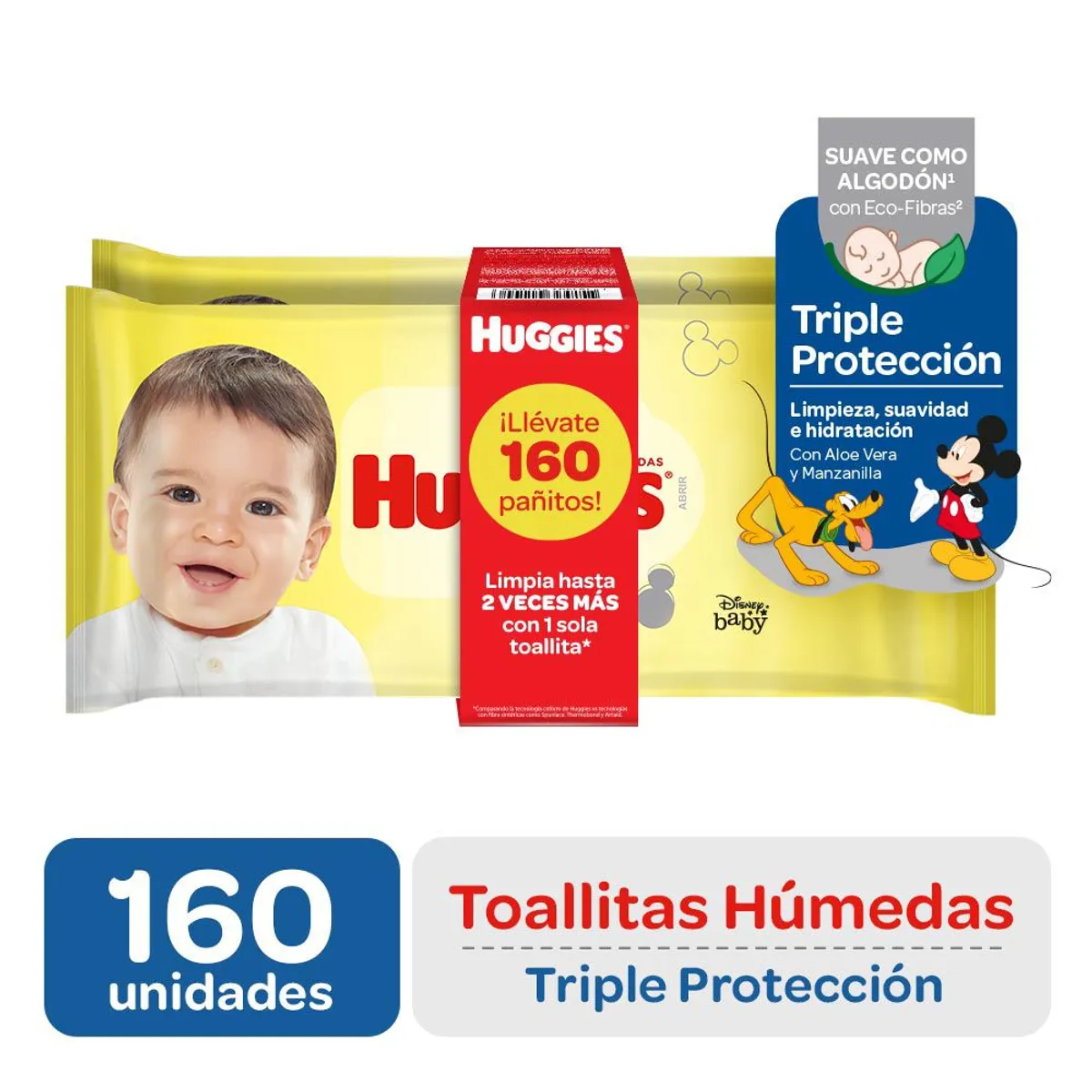 HUGGIES - Toallitas Húmedas Huggies Triple Protección Empaque 160 Und