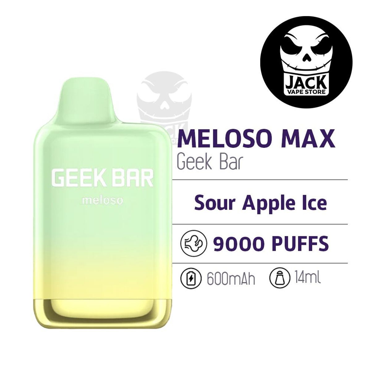 GEEK BAR - Vapeador Meloso Max Sour Apple Ice De 9000Puff