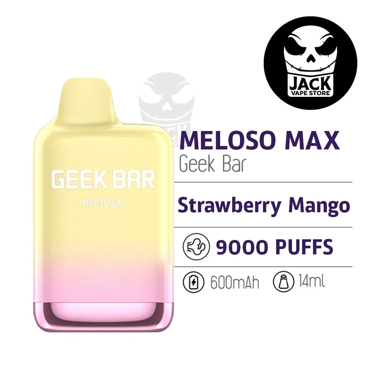 GEEK BAR - Vapeador Meloso Max Strawberry Mango De 9000Puff