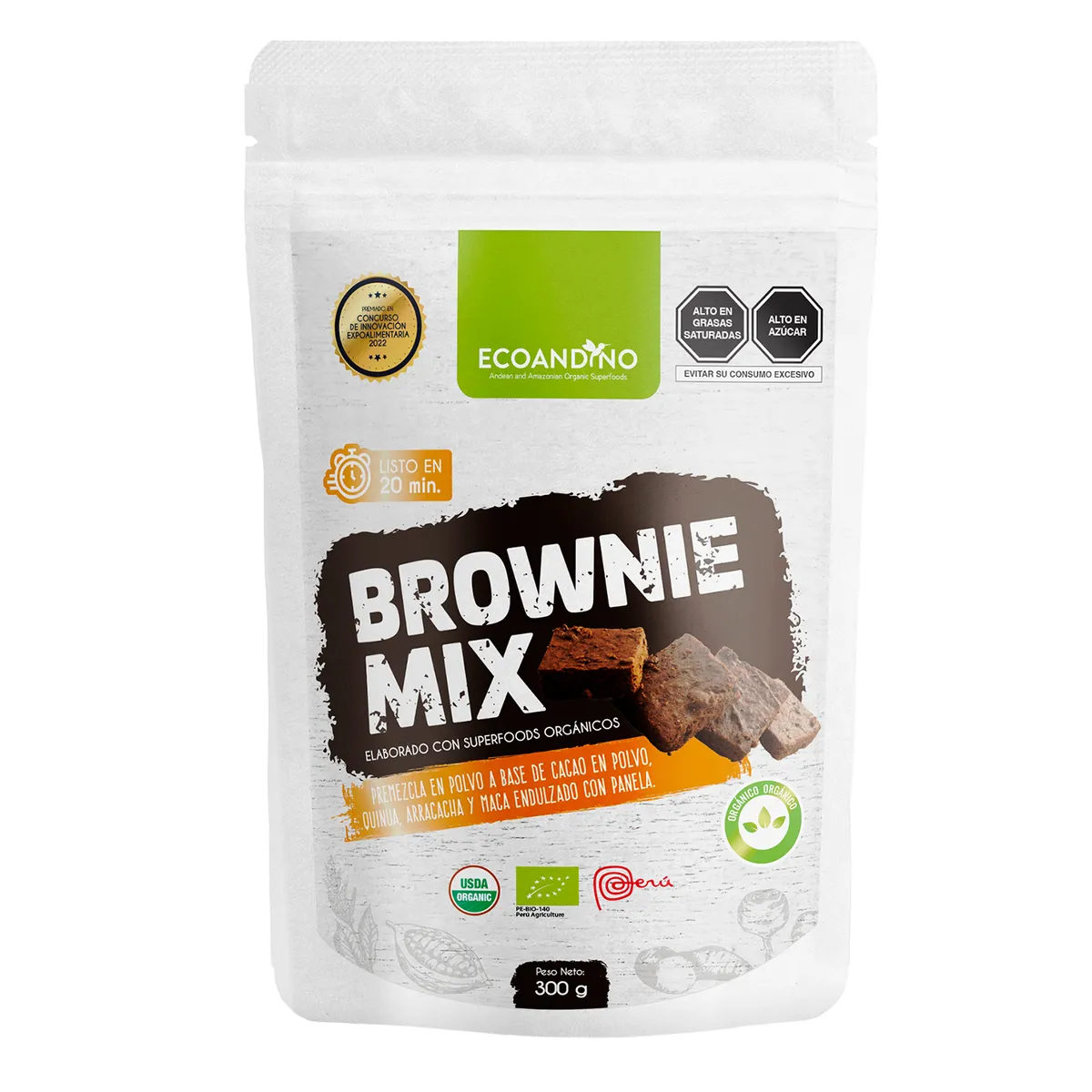 ECOANDINO - Pre Mezcla Ecoandino Brownie Doypack 300 g