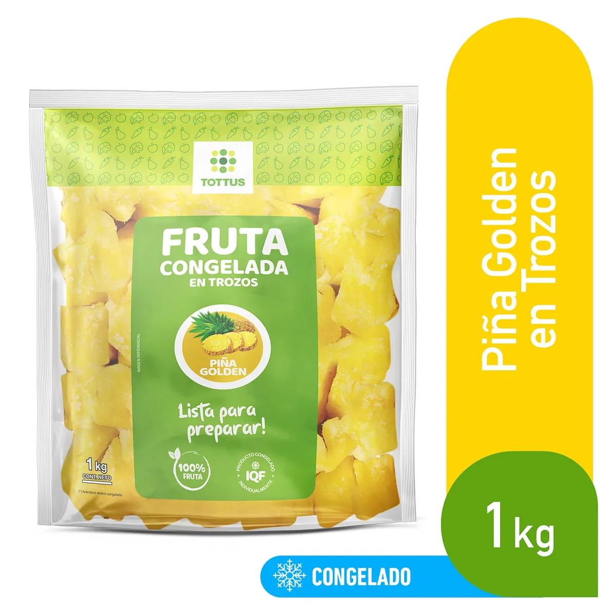 TOTTUS - Piña Congelada en Trozos Tottus Bolsa 1 Kg