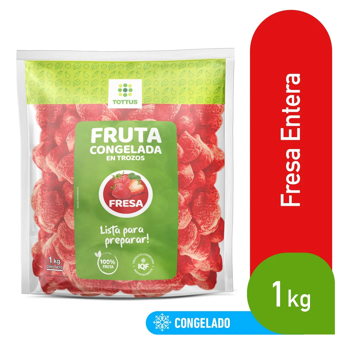 TOTTUS - Fresa Congelada en Trozos Tottus Bolsa 1 Kg