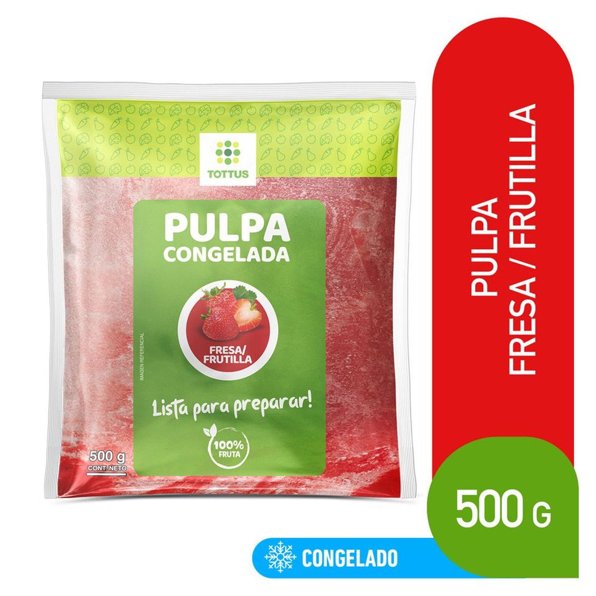 TOTTUS - Pulpa de Fresa Congelada Tottus Empaque 500 g