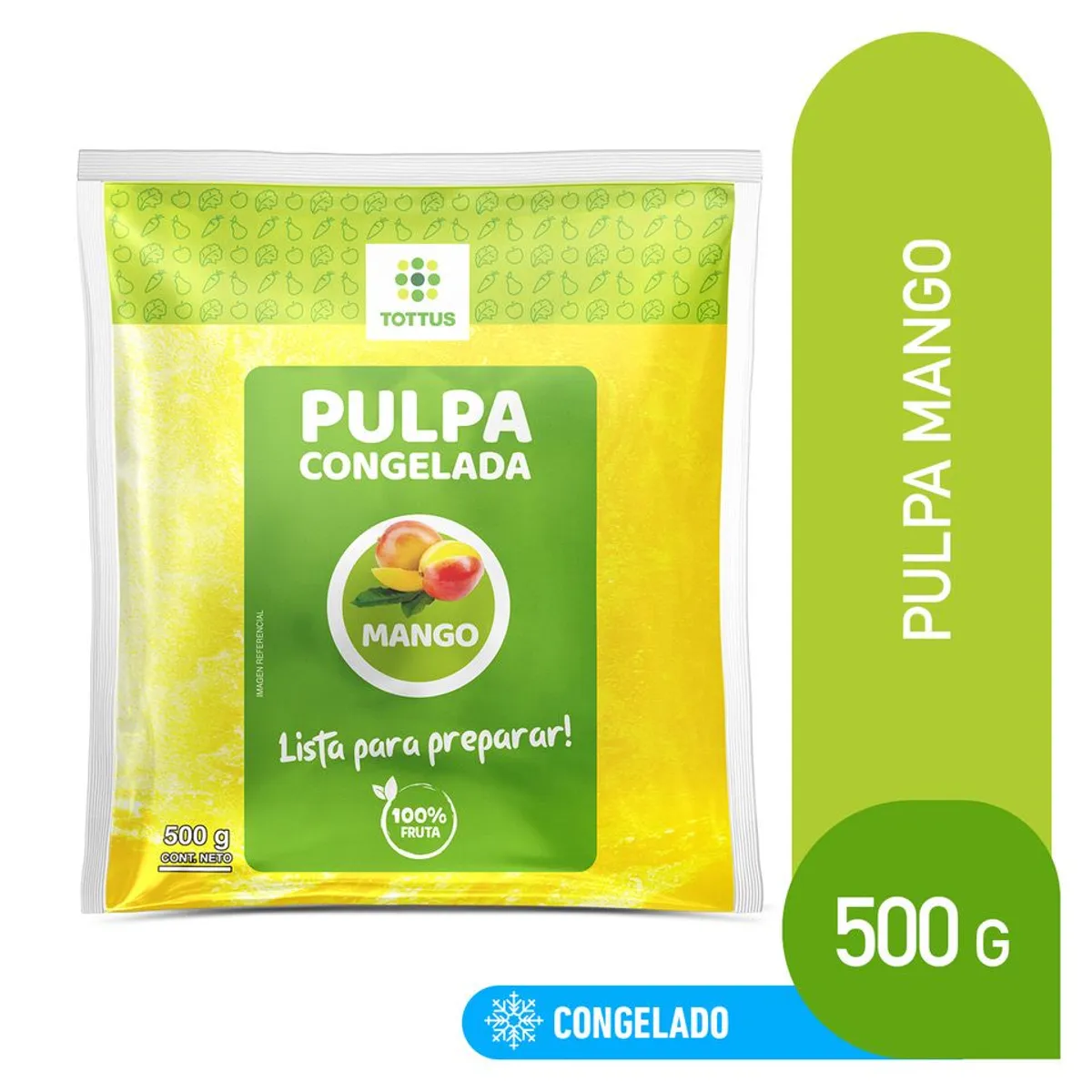 TOTTUS - Pulpa de Mango Congelada Tottus Empaque 500 g
