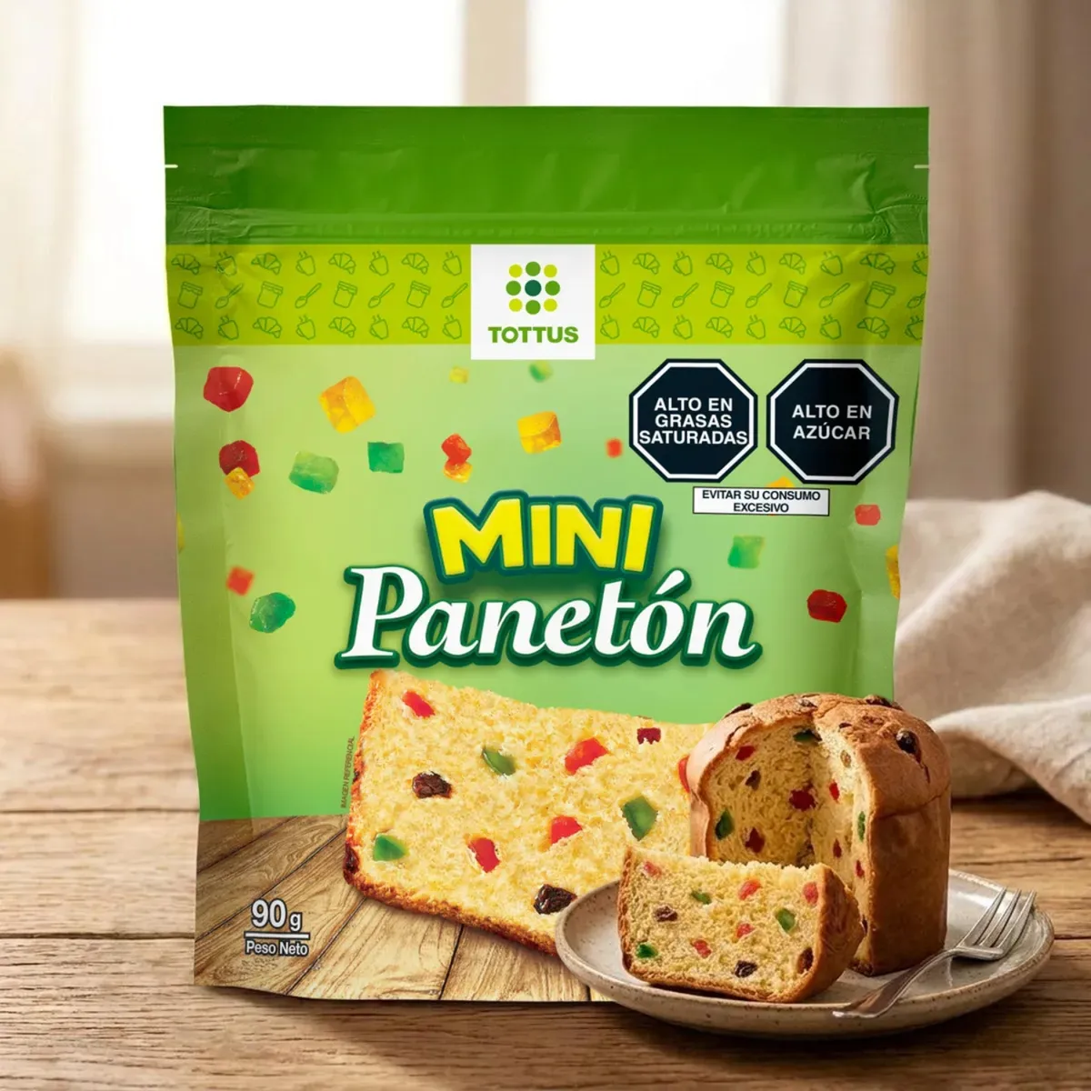 TOTTUS - Panetoncito Tottus Tradicional Bolsa 90 g