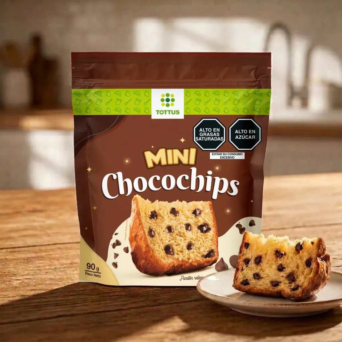 TOTTUS - Panetoncito Tottus Chispas Chocolate Bolsa 90 g