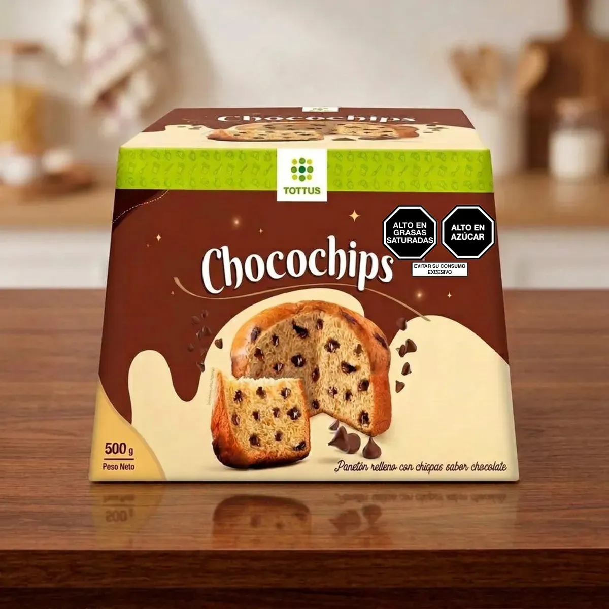 TOTTUS - Panetón Tottus Chispas Chocolate Bolsa 500 g