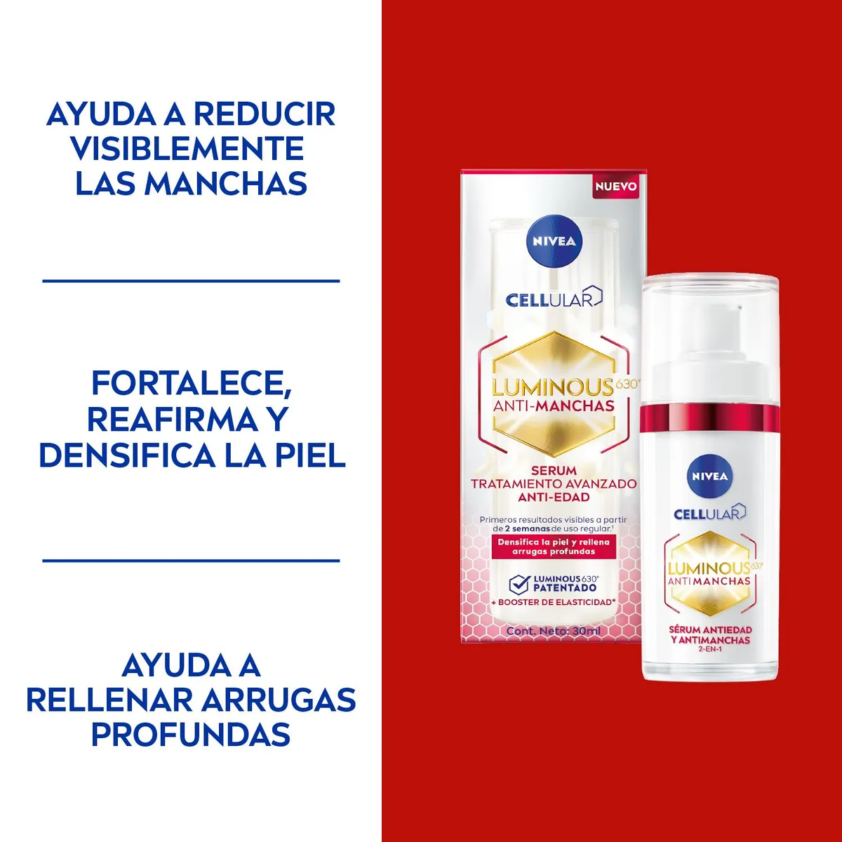 NIVEA - Sérum Facial Nivea Luminous Antiedad Envase 30 mL