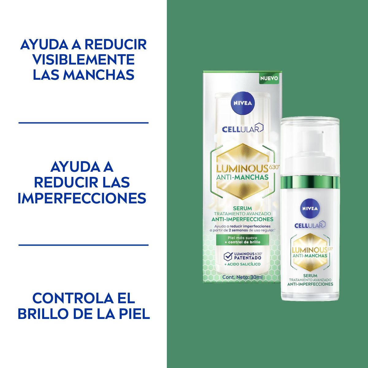 NIVEA - Sérum Facial Nivea Luminous Anti Imperfecciones Envase 30 mL