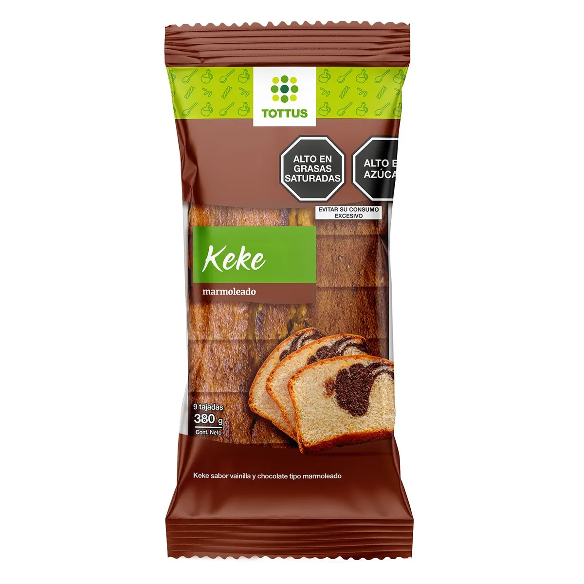 TOTTUS - Keke Marmoleado Tottus Bolsa 380 g