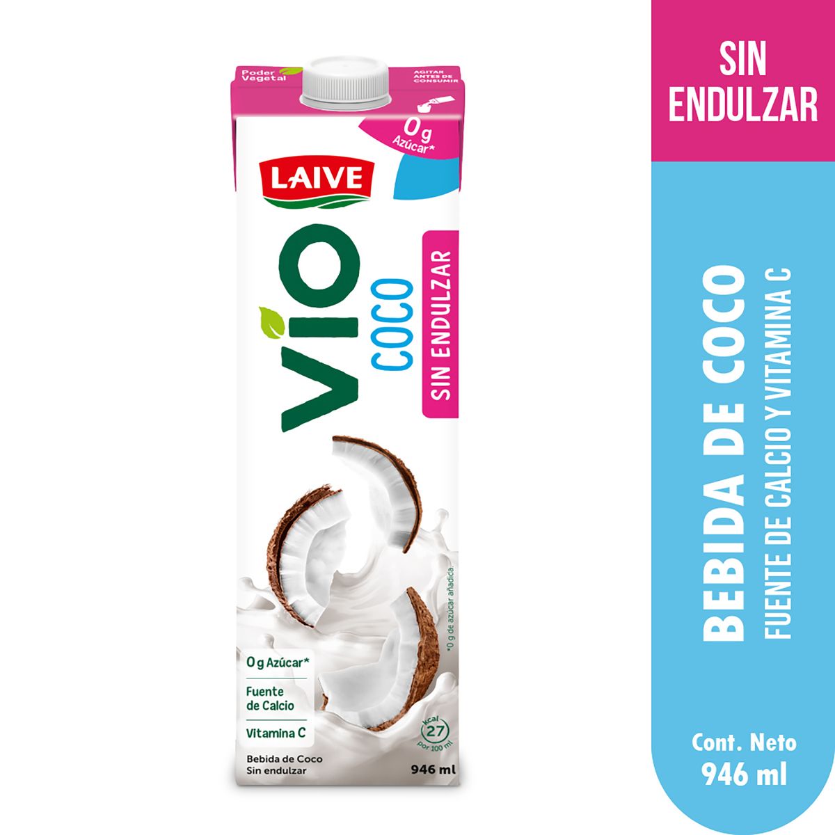 LAIVE - Bebida de Coco Sin Endulzar Laive Caja 946 mL