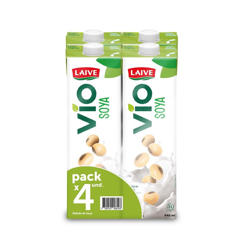 LAIVE - Bebida de Soya Laive Pack 4 Cajas 946 mL