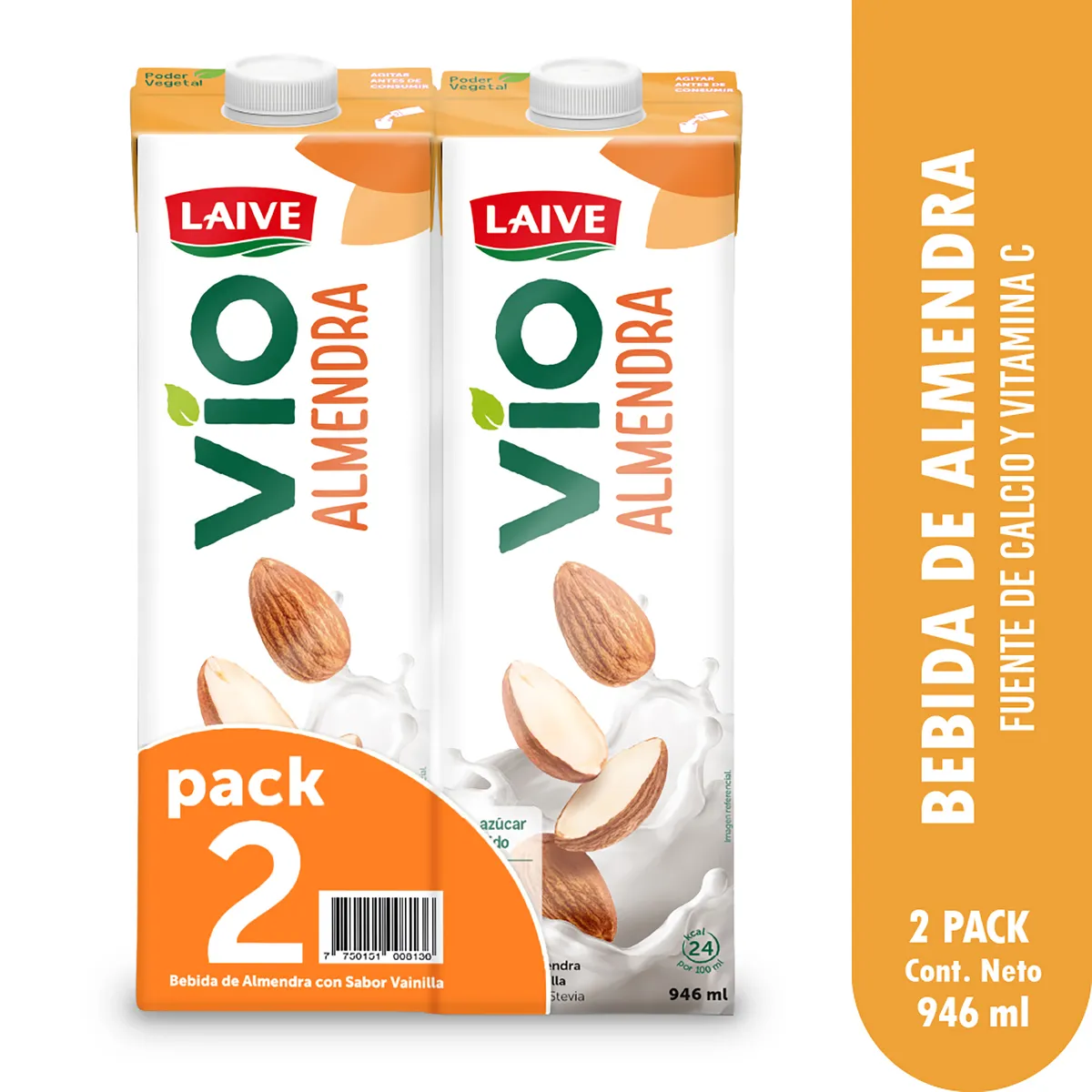 LAIVE - Bebida de Almendra Laive Pack 2 Cajas 946 mL