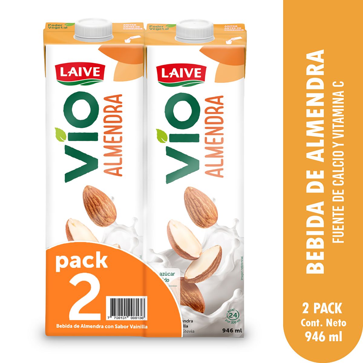 LAIVE - Bebida de Almendra Laive Pack 2 Cajas 946 mL