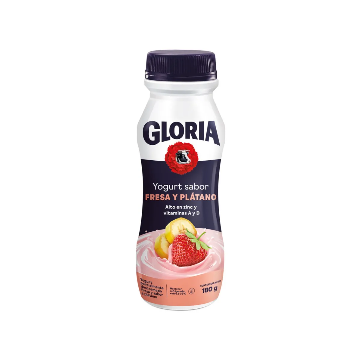 GLORIA - Yogurt Gloria Fresa Plátano Botella 180 g