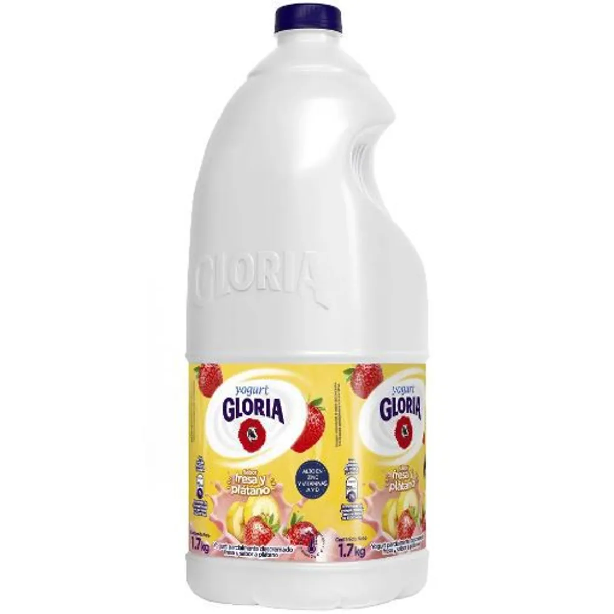 GLORIA - Yogurt Gloria Parcialmente Descremado Fresa y Plátano Botella 1.7 Kg