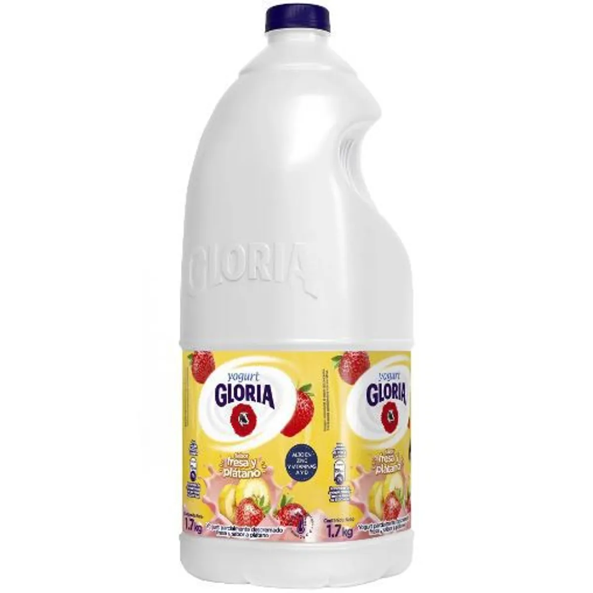 GLORIA - Yogurt Gloria Parcialmente Descremado Fresa y Plátano Botella 1.7 Kg