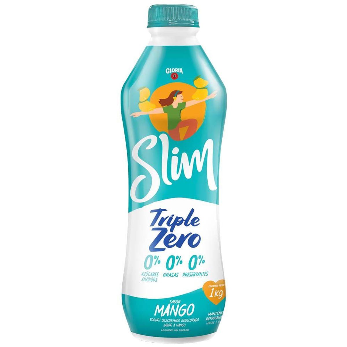 GLORIA - Yogurt Gloria Triple Zero Mango Botella 1 Kg