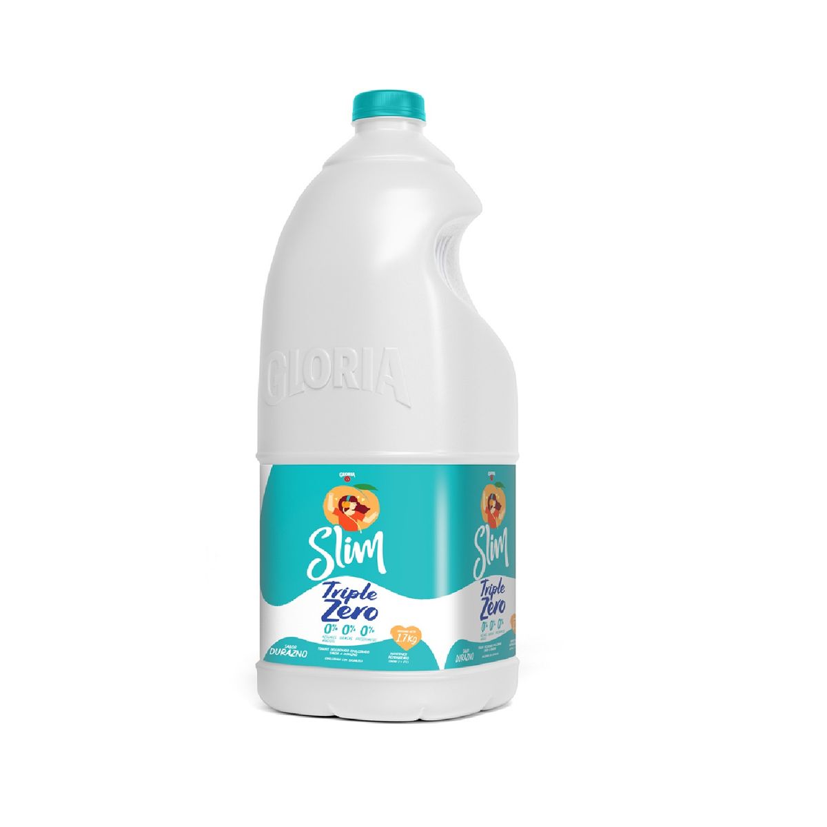 GLORIA - Yogurt Gloria Triple Zero Durazno Botella 1.7 Kg
