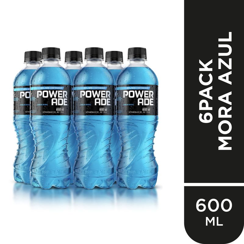 POWERADE - 6PACK REHIDRATANTE POWERADE MORA 600ML
