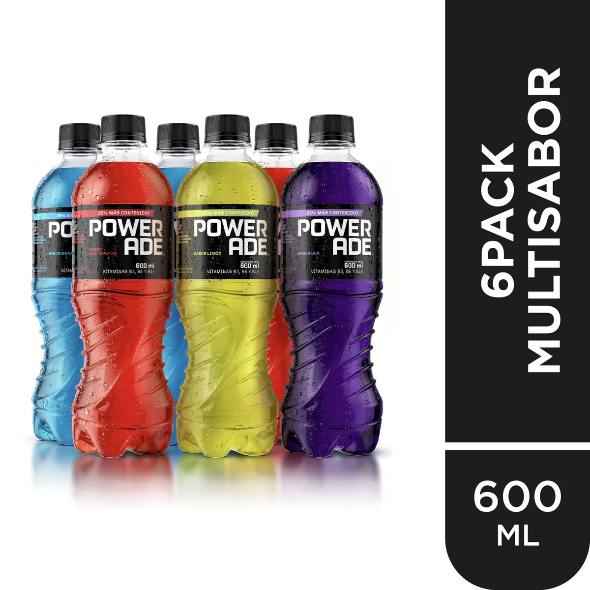 POWERADE - Bebida Rehidratante Powerade Surtido Sixpack Botella 600 mL