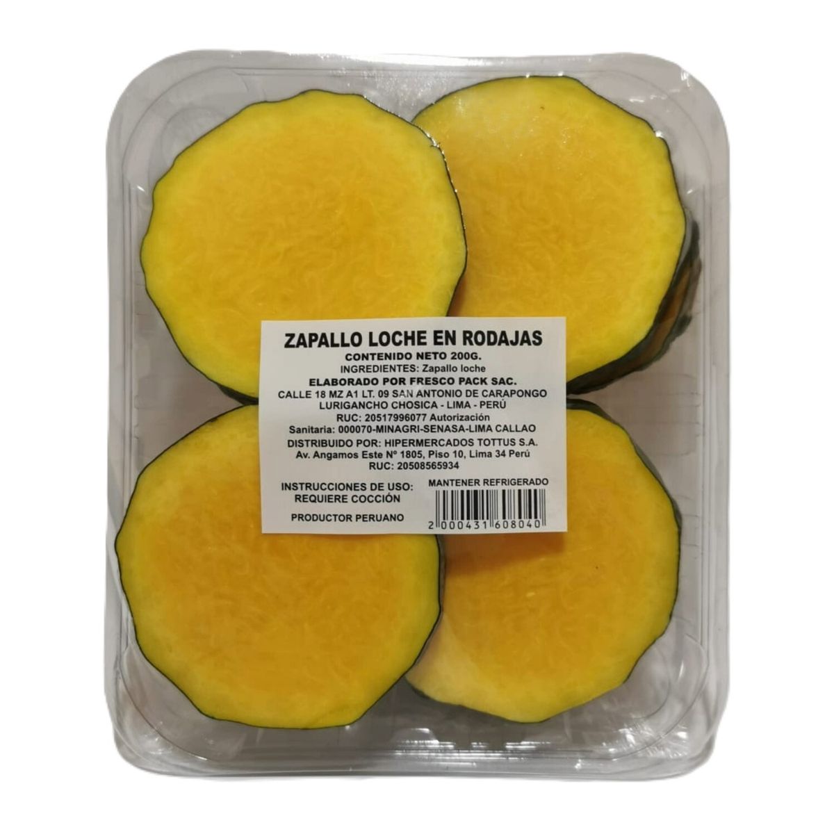 TOTTUS VERDURAS - Zapallo Loche Norte x 200 g