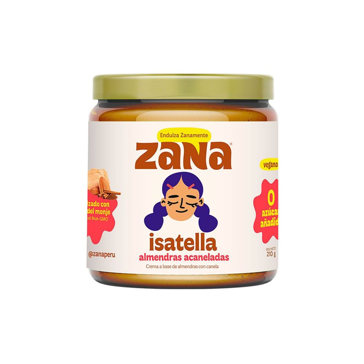 ZANA - Isatella Crema De Almendras Acaneladas 210  gr