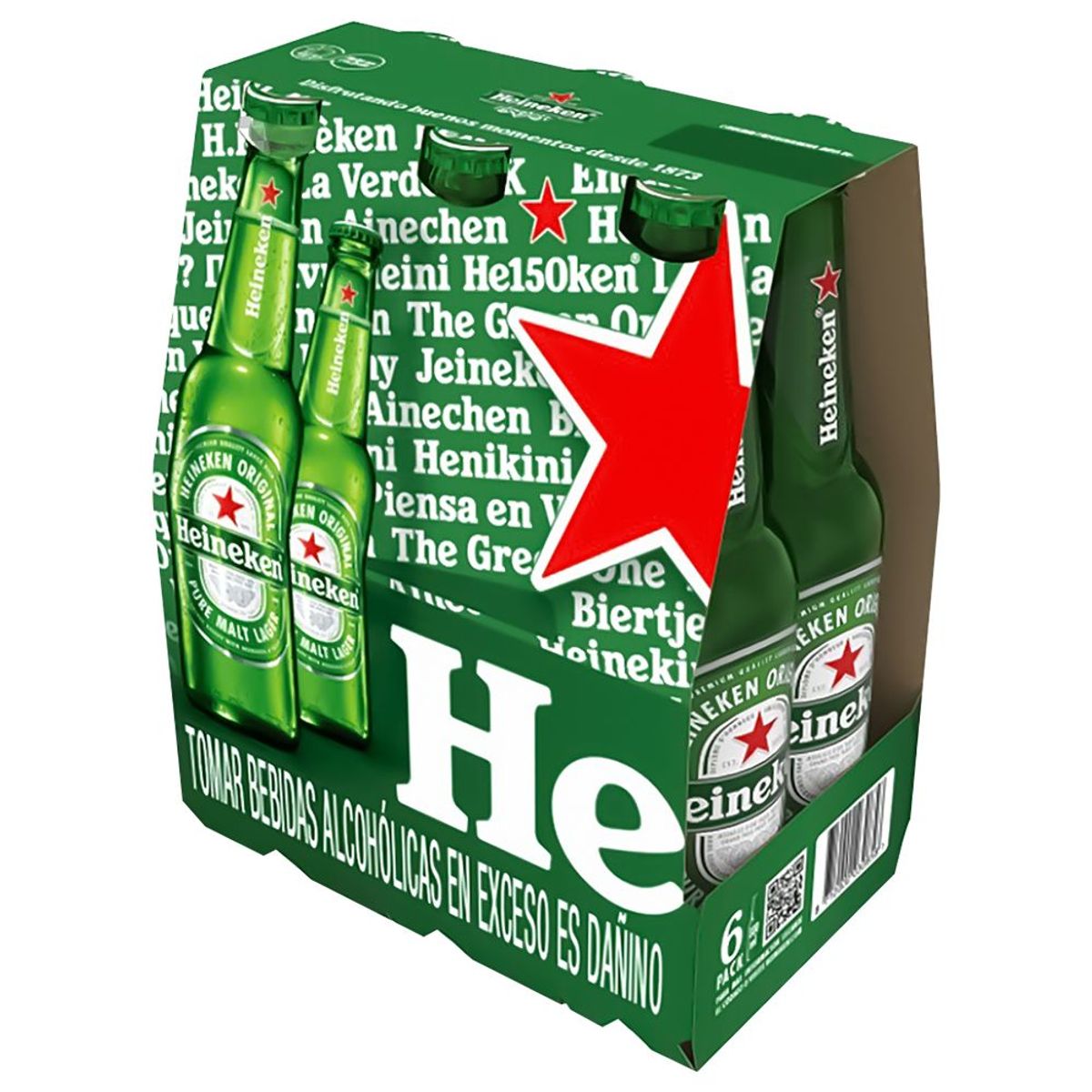 HEINEKEN - Cerveza Heineken Sixpack Botella 330 mL
