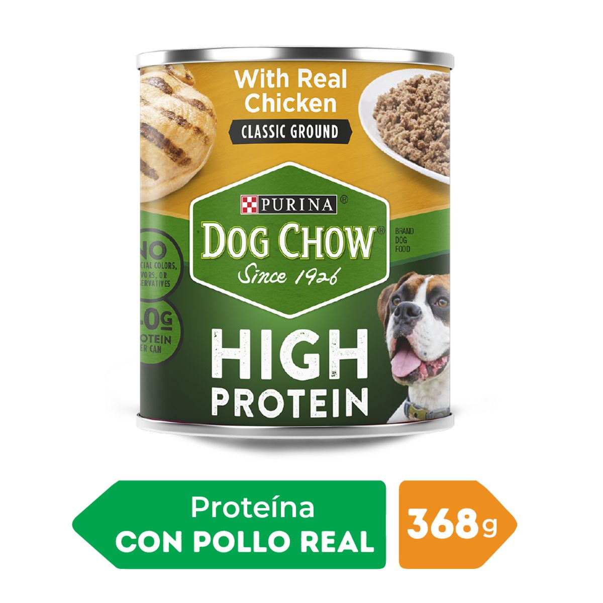 DOG CHOW - Alimento Húmedo Perros Dog Chow High Protein Pollo Lata 368 g