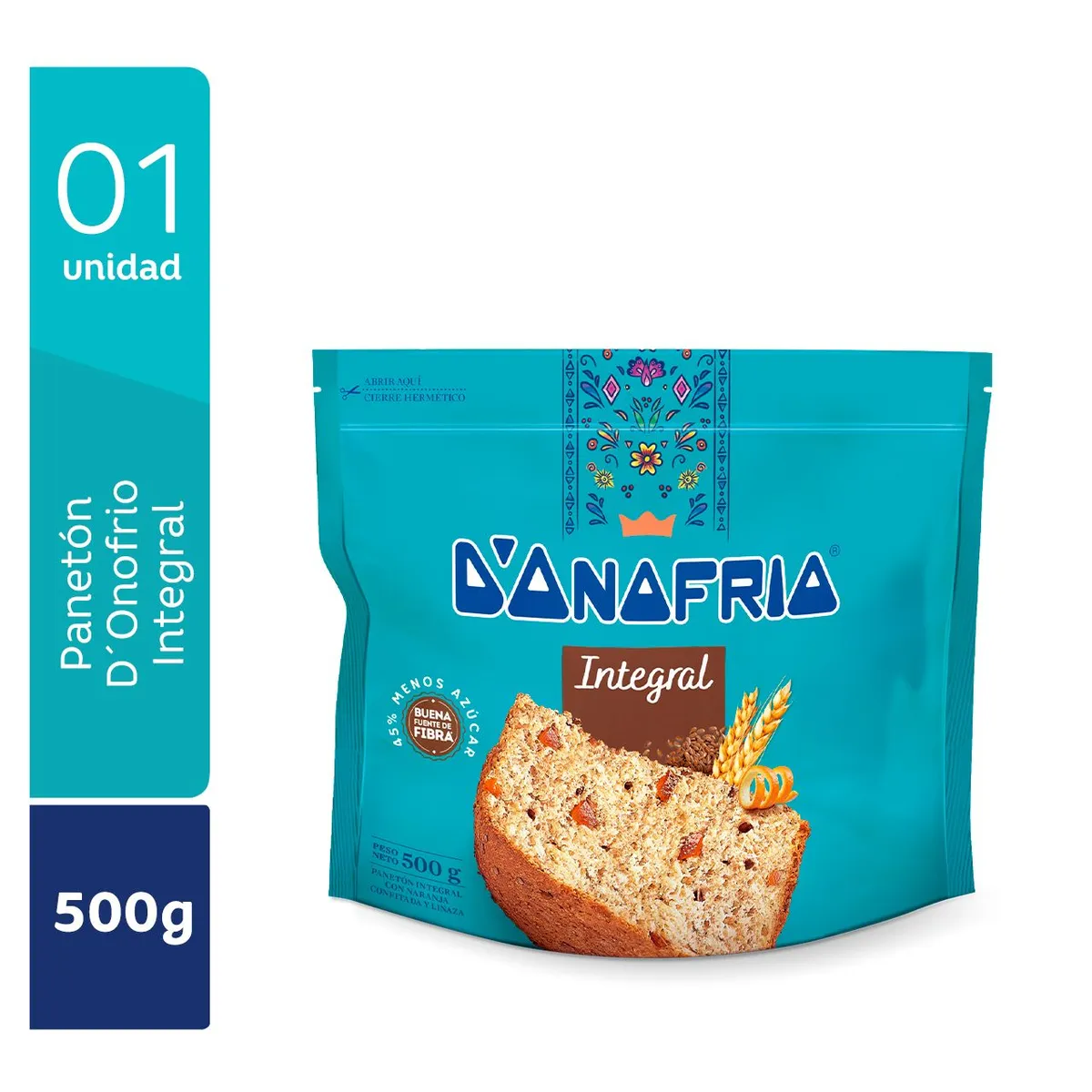 DONOFRIO - Panetón Donofrio Integral C/Naranja Y Linaza 500  gr