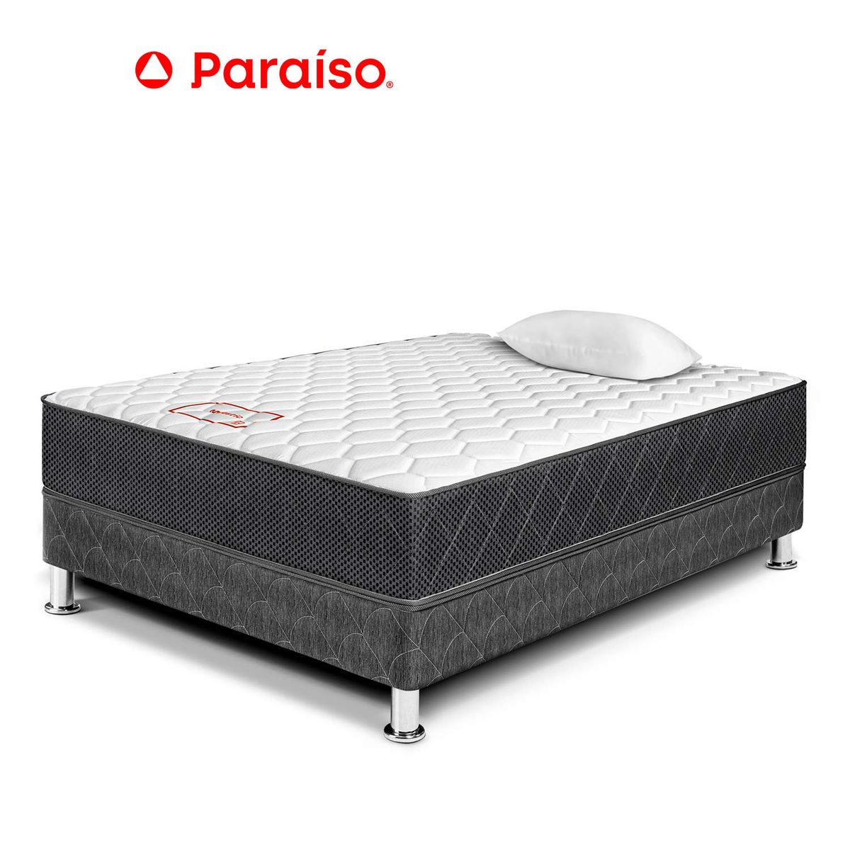 PARAISO - Cama Majestic Gris 1.5 Plaza