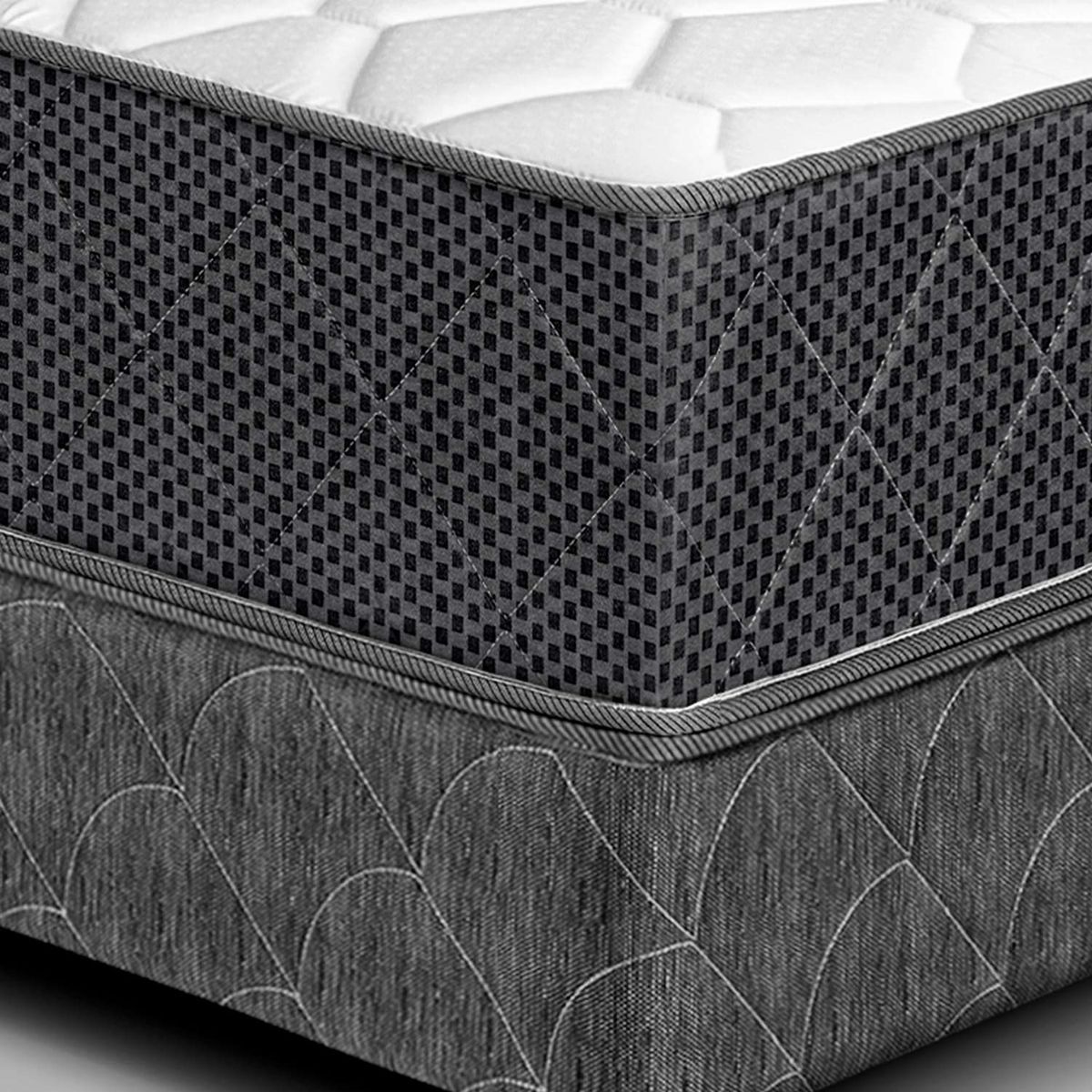 PARAISO - Dormitorio Majestic Gris 2 Plazas + Sofá Cama + 2 almohadas