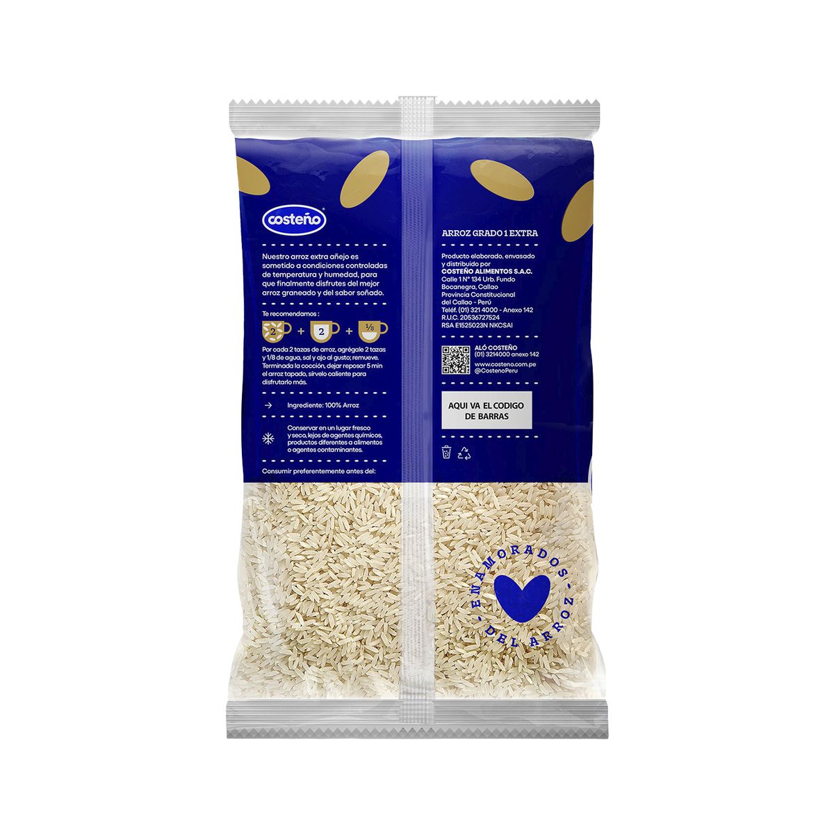 COSTENO - Arroz Costeño Extra Añejo Bolsa 750 g