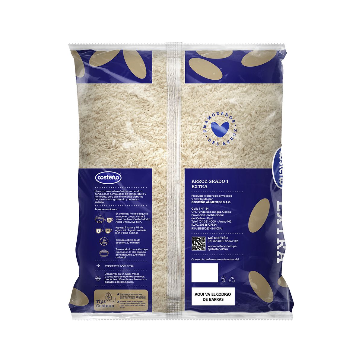 COSTENO - Arroz Costeño Extra Añejo Bolsa 5 Kg