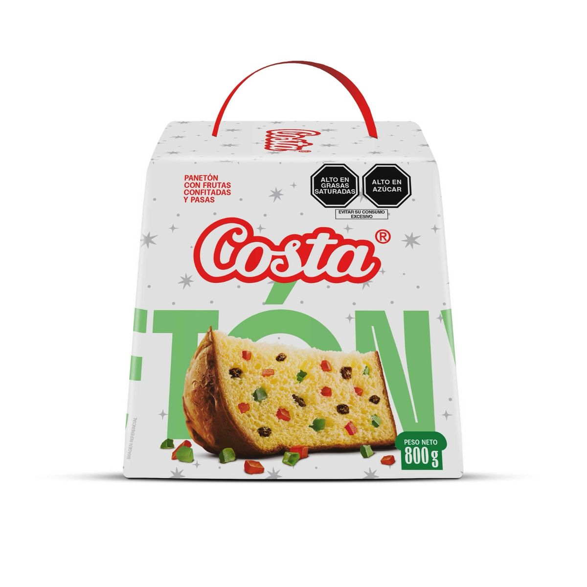 COSTA - Panetón Costa Frutas Confitadas Pasas Caja 800 g