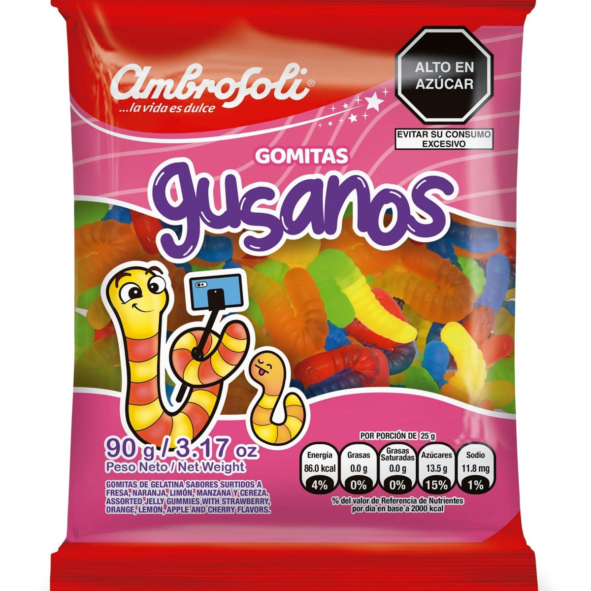 AMBROSOLI - Gomitas Ambrosoli Gusanos Surtido Bolsa 90 g