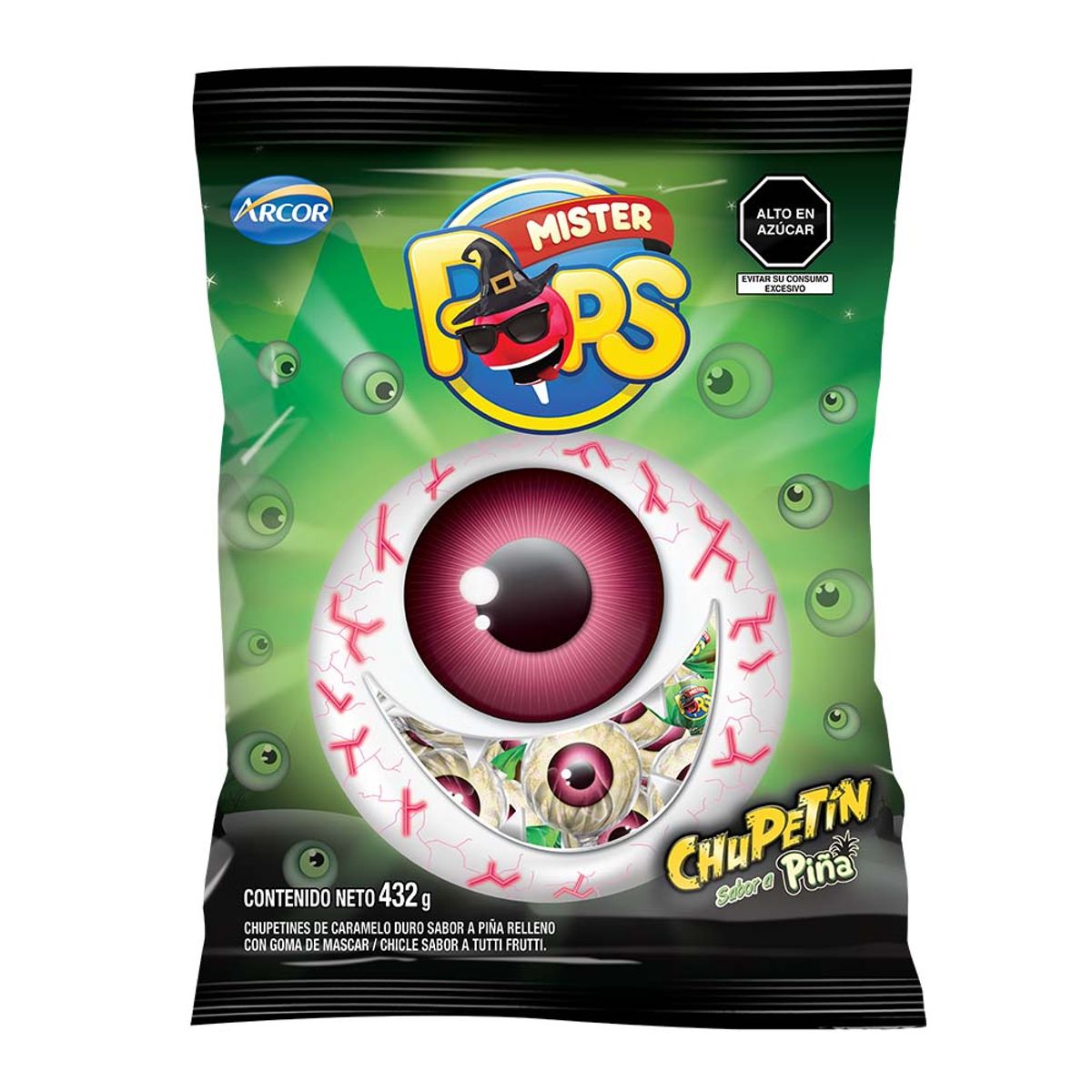 MISTER POPS - Chupete Mister Pops Halloween Ciclopops x 432 g